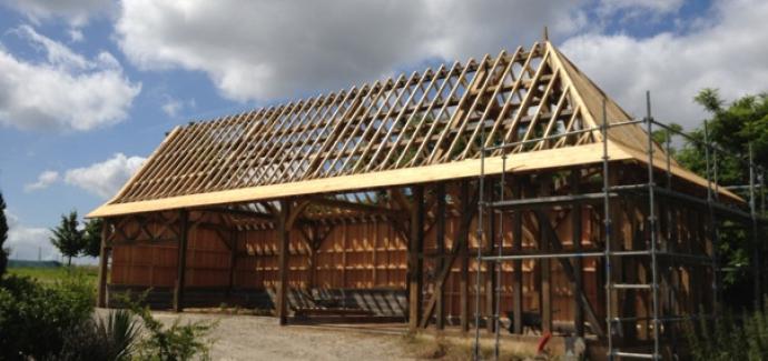 Réalisation de la charpente bois d'un garage